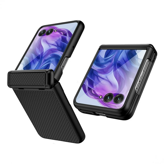 Dteck for Motorola Razr Ultra 2025 Case with Built-in Screen Protector & Hinge Protection, Shockproof Rugged Durable Non-Slip Cover for Moto Razr Ultra 2025 / 60 Ultra,Black