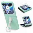 thumbnail image 1 of Dteck for Motorola Razr Ultra 2025 Case with Built-in Screen Protector, Metal Ring Holder Stand Shockproof Slim Hard PC Protective Phone Cover for Moto Razr Ultra 2025,Mint, 1 of 8