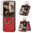 thumbnail image 1 of Dteck for Motorola Razr Ultra 2025 Case with Screen Protector and Ring Grip, Shockproof Protective Phone Thin Cover for Moto Razr Ultra 2025 /Razr 60 Ultra,Red, 1 of 5