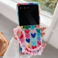 thumbnail image 1 of Dteck for Motorola Razr Ultra 2025 Case with Strap Bracelet Chain, Lightweight Cute Stylish Anti Yellowing Clear Hard PC Shockproof Cover,Colorful Love, 1 of 4