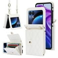thumbnail image 1 of Dteck for Motorola Razr Ultra 2025 Case Wallet with Card Holder, Women RFID Blocking PU Leather Crossbody Wallet Lanyard Shockproof Phone Cove for Moto Razr Ultra 2025 / Razr 60 Ultra,White, 1 of 6