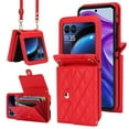 thumbnail image 1 of Dteck for Motorola Razr Ultra 2025 Case Wallet with Card Holder, Women RFID Blocking PU Leather Crossbody Wallet Lanyard Shockproof Phone Cove for Moto Razr Ultra 2025 / Razr 60 Ultra,Red, 1 of 6