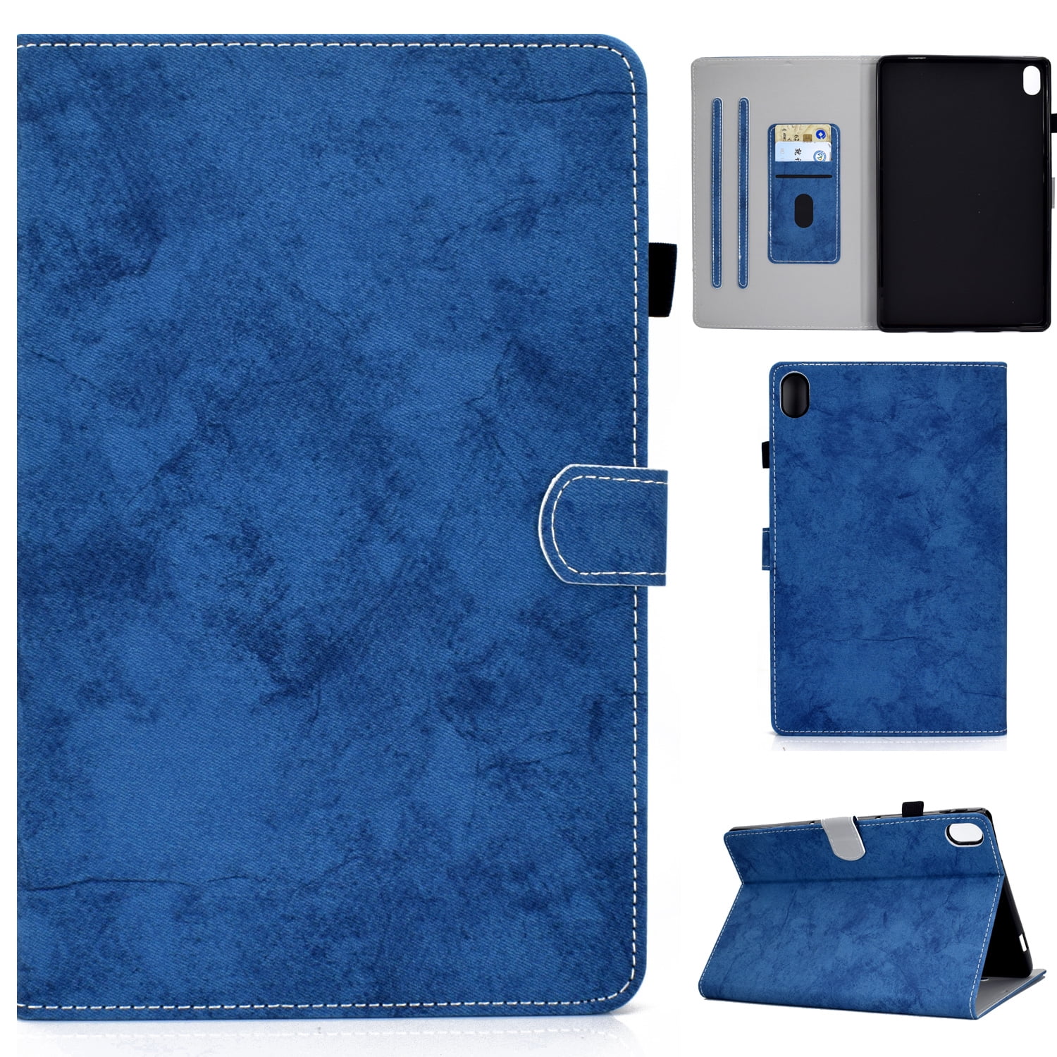 Dteck for New iPad 10th Generation Case 10.9 Inch 2022, Premium Leather Business Folio Stand Cover with Built-in Apple Pencil Holder - Auto Wake/Sleep and Multiple Viewing Angles, Blue
