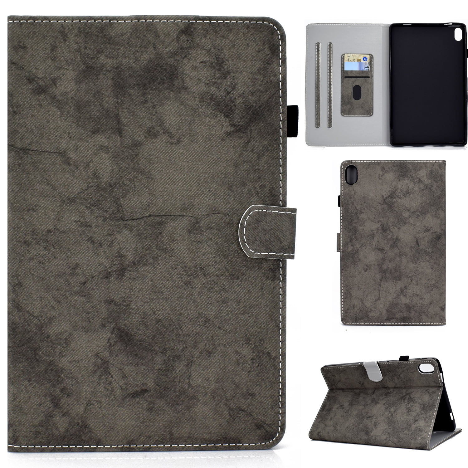 Dteck for New iPad 10th Generation Case 10.9 Inch 2022, Premium Leather Business Folio Stand Cover with Built-in Apple Pencil Holder - Auto Wake/Sleep and Multiple Viewing Angles, Gray