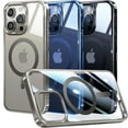 thumbnail image 1 of Dteck Official Color Match for iPhone 15 Pro Max Case, Compatible with MagSafe, Non-Yellowing Clear Plating Bumper Shockproof Strong Magnetic Cover for iPhone 15 Pro Max,Gray, 1 of 6