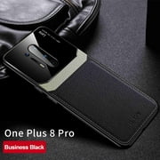 Dteck OnePlus 8 Pro Case Compatible with T-Mobile & Unlocked Phone ONLY, Silicone Leather [Slim Thin] Flexible TPU Shockproof Hybrid Rubber Glass Camera Protective Case Shock Absorption Cover, black