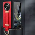 thumbnail image 1 of Dteck for OnePlus Open Case with Hand Strap Holder, Shockproof Premium PU Leather Slim Flip Protective Case Adjustable Wristband Stand Ring Cover, red, 1 of 6