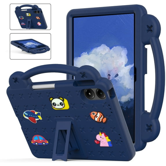 Dteck for Onn 11" Tablet Pro (2024 Model 100146660) Case for Kids, Children Friendly EVA Shockproof Handle Stand Shockproof Tablet Cover for Boys Girls,Navy Blue