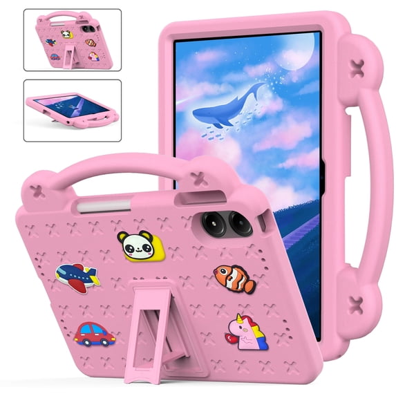 Dteck for Onn 11" Tablet Pro (2024 Model 100146660) Case for Kids, Children Friendly EVA Shockproof Handle Stand Shockproof Tablet Cover for Boys Girls,Pink