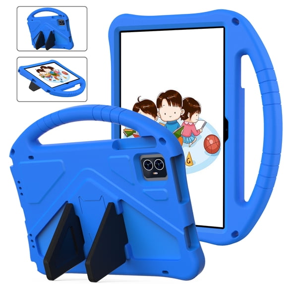 Dteck for Onn 12.1 Tablet Pro 2024 (100146663), Kids Friendly EVA Boy Girl Shockproof Kickstand Hand Grip Case Back Cover for Onn 12.1 Tablet Pro 2024,Blue