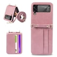 thumbnail image 1 of Dteck PU Leather Crossbody Phone Case for Samsung Galaxy Z Flip 4 2022(6.7 inch), Scratch-Resistant Wallet Back Card Slots Detachable Lanyard Cover for Galaxy Z Flip4 5G, Pink, 1 of 6