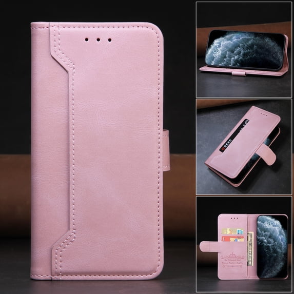 Dteck PU Leather Wallet Case for Samsung Galaxy A52 with Card Slots Money Pocket Kickstand Shockproof Protective Cover For Samsung Galaxy A52,Rosegold