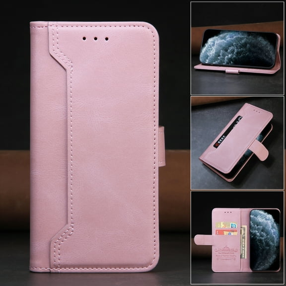 Dteck PU Leather Wallet Case for Samsung Galaxy A52 with Card Slots Money Pocket Kickstand Shockproof Protective Cover For Samsung Galaxy A52,Rosegold