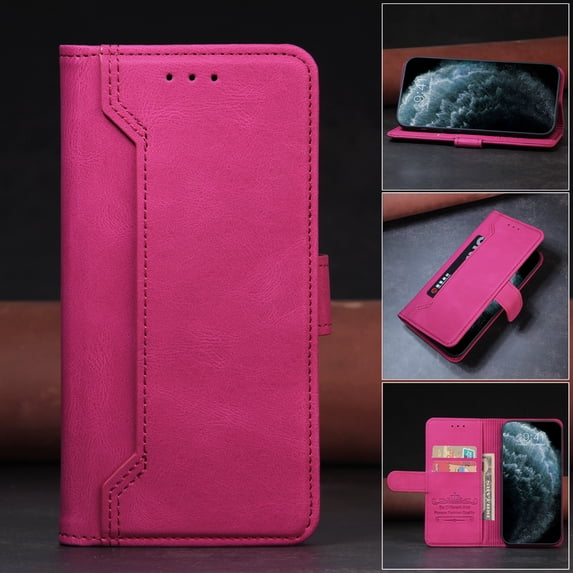 Dteck PU Leather Wallet Case for Samsung Galaxy A52 with Card Slots Money Pocket Kickstand Shockproof Protective Cover For Samsung Galaxy A52,Winered