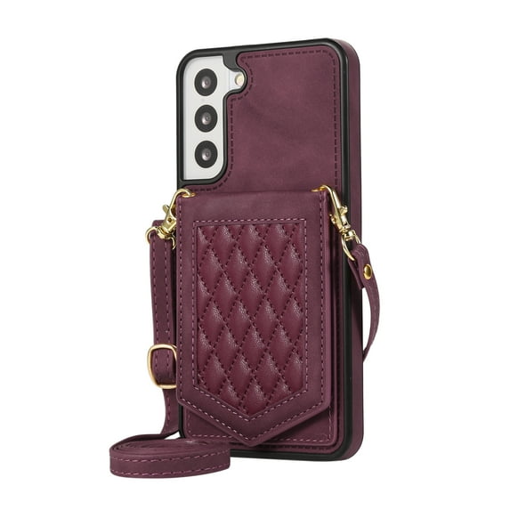 Dteck PU Leather Wallet Cover for Samsung Galaxy S22 Plus 5G Crossbody Case with Credit Card Holder 6.6", Women Girl Purse Kickstand Galaxy S22+/S22 Plus Cover,Red