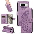 thumbnail image 1 of Dteck Pattern Case for Google Pixel 8,Magnetic Leather Butterfly Floral Embossed Flip Case Card Slots Wallet Stand Cover with Wrist Strap for Google Pixel 8,Purple, 1 of 7