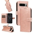 thumbnail image 1 of Dteck Pattern Case for Google Pixel 8 Pro,Magnetic Leather Butterfly Floral Embossed Flip Case Card Slots Wallet Stand Cover with Wrist Strap for Google Pixel 8 Pro,Rosegold, 1 of 7