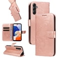 thumbnail image 1 of Dteck Pattern Case for Samsung Galaxy A15,Magnetic Leather Butterfly Floral Embossed Flip Case Card Slots Wallet Stand Cover with Wrist Strap for Galaxy A15 5G,Rosegold, 1 of 7