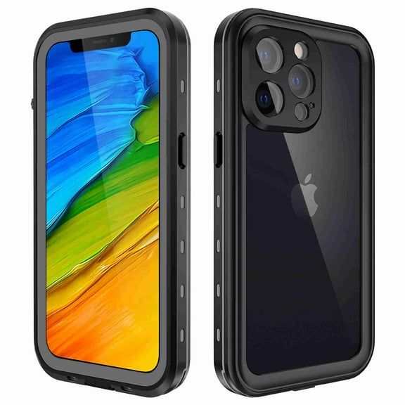 Dteck Phone 13 Pro Case Waterproof, Built in Screen Protector Full Body Rugged Heavy Duty Protection Anti-Scratched Shockproof Protective Phone Case for iPhone 13 6.1 inch -Black 2021