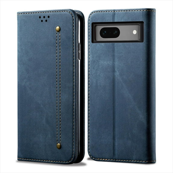 Dteck Phone Back Cover Wallet Case for Google Pixel 8 Case,Vintage PU Leather Phone Case Card Holder Kickstand Built-in Magnetic Flip Folio Leather Case Shockproof Flip Case Cover, Blue