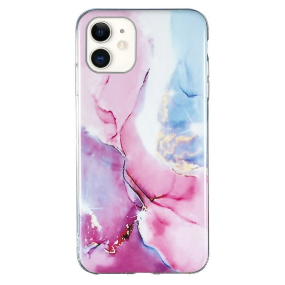 Dteck Phone Case for Apple iPhone 11 6.1 inch,Marble Stone Design Pattern TPU Soft Silicone Shockproof Ultra Slim Thin Anti-scratch Back Case Cover,Pink Marble