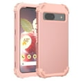 thumbnail image 1 of Dteck Phone Case for Google Pixel 8A 5G Hard Cover Shockproof Soft Silicone Bumper Hybrid Three Layer Heavy Duty Grip Rugged Protective Cell Accessories Men Women,Rosegold, 1 of 7