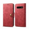 thumbnail image 1 of Dteck Phone Case Leather Flip Credit Card / Cash Wallet Cover Stand Pouch Folio Magnet Button Case Cover,For Samsung Galaxy S10 (6.1"),winered, 1 of 2