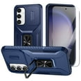 thumbnail image 1 of Dteck Phone Case for Samsung Galaxy S23 FE, Military Grade Samsung Galaxy S23 FE 5G Case with Screen Protector with Slide Camera Protector Cover, Built-in Magnetic Ring Kickstand,Blue, 1 of 8