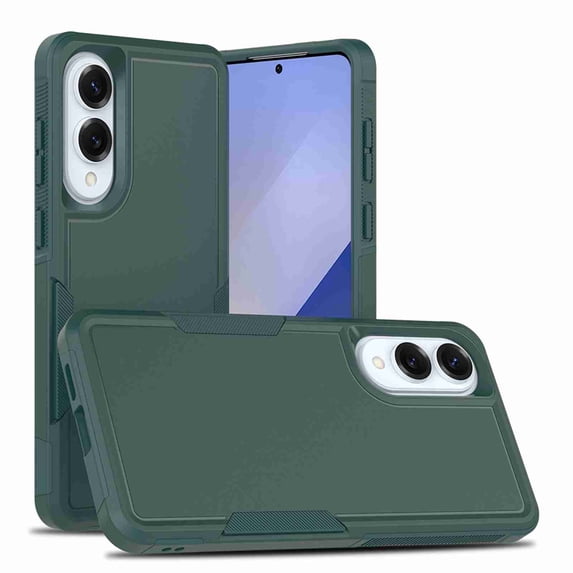 Dteck Phone Case for Samsung Galaxy S25 Edge, Shockproof Rugged PC Hard Shell Protection TPU Soft Shell Cushioning for Samsung Galaxy S25 Edge 5G Non-Slip Double Layer Protection Cover, Darkgreen