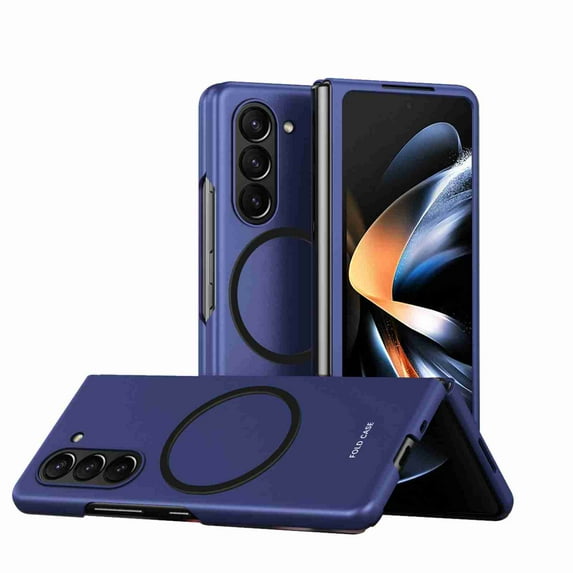 Dteck Phone Case for Samsung Galaxy Z Fold 6 Compatible with Magsafe Accessories, Slim Fit Hard PC Shookproof Anti-Drop Protective Case Cover for Samsung Galaxy Z Fold6 5G,Blue