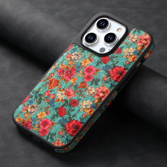 Dteck Phone Case for iPhone 12 Pro Max, Strong Magnet Compatible with Mag-Safe Accessory, Shockproof Vintage PU Leather Women Girs Non-Slip Grip Protective Cover, Blue (Floral)