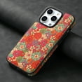 thumbnail image 1 of Dteck Phone Case for iPhone 15 Plus, Strong Magnet Compatible with Mag-Safe Accessory, Shockproof Vintage PU Leather Women Girs Non-Slip Grip Protective Cover, Red (Floral), 1 of 4