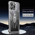 thumbnail image 1 of Dteck Phone Case for iPhone 15 Pro Max, Military Grade Drop Tested Foldable Kickstand Bumper Frame Cover Heavy Duty Hybrid Metal Bumper Shockproof Dustproof Cover,Silver+Black, 1 of 5