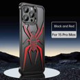 thumbnail image 1 of Dteck Phone Case for iPhone 15 Pro Max, Military Grade Drop Tested Foldable Kickstand Bumper Frame Cover Heavy Duty Hybrid Metal Bumper Shockproof Dustproof Cover,Black+Red, 1 of 5
