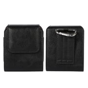 Dteck Phone Holster for Samsung Galaxy Z Flip/Z Flip 5G/Z Flip 3 5G,PU Leather Vertical Cellphone Belt Clip Holster Pouch Holder Waist Carrying Hanging Bag Case with Keychain,Black