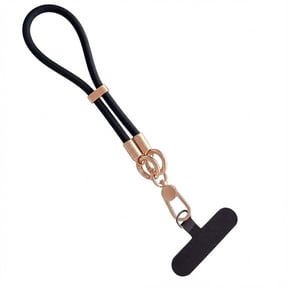 Dteck Phone Wrist Strap with Tether Tab, Adjustable Wristlet Hand Cell Phone Liquid Silicone Lanyard for Women Men,Black