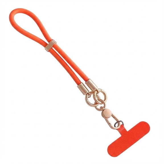 Dteck Phone Wrist Strap with Tether Tab, Adjustable Wristlet Hand Cell Phone Liquid Silicone Lanyard for Women Men,Orange