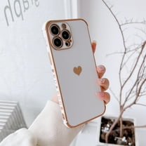 Dteck Plating Phone Case Compatible with iPhone 11 Pro,Soft TPU Heart Pattern Ultra Slim Shockproof Bling Case for iPhone 11 Pro 6.1 inch,White