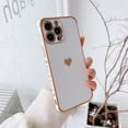 thumbnail image 1 of Dteck Plating Phone Case Compatible with iPhone XS Max,Soft TPU Heart Pattern Ultra Slim Shockproof Bling Case for iPhone XS Max 6.5 inch,White, 1 of 6