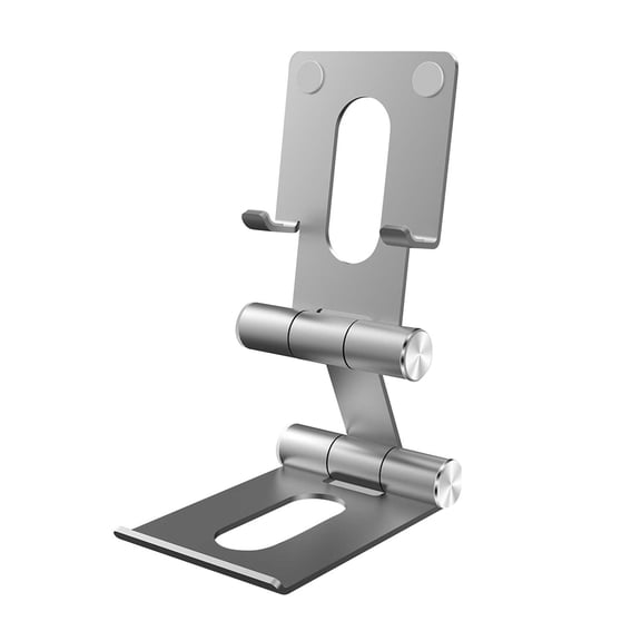 Dteck Portable Cellphone/Tablet Stand, Adjustable Desktop Phone Holder Compatible with Phone 15 Pro Max / Samsung Galaxy S23 Ultra/ Google Pixel 8 Pro, Tablets (7-10"), All Phones, Gray