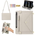 thumbnail image 1 of Dteck Portfolio Bag for Samsung Galaxy Tab S10 Ultra / S9 Ultra / S8 Ultra 14.6-inch Tablet Case, Crossbody Business Folio Stand Case with S Pen Holder/Card Slots/Thin Pocket/Hand Strap,Beige, 1 of 7