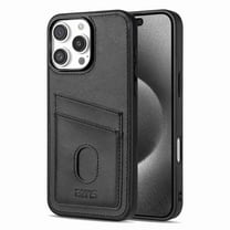 Dteck Premium PU Leather Case with Card Holder for iPhone 13 Pro, Shockproof Drop Impact Protection Slim Hard Rugged Back Wallet Case, Black