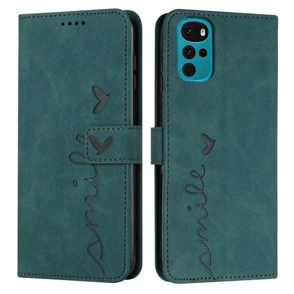 Dteck Premium Wallet Case for Motorola Moto G22 6.5 inch 2022, With Kickstand Card Holder Slot Cute Retro Magnetic Flip Leather Shockproof Protective Case,Green