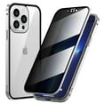 thumbnail image 1 of Dteck Privacy Magnetic Case for iPhone 15 Pro, Magnetic Adsorption Double Sided Tempered Glass Metal Bumper Frame Privacy Screen Protector Anti-Peeping Anti-Spy Phone Case for iPhone 15 Pro,Silver, 1 of 6