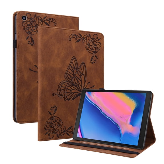 Dteck Protective Case for Galaxy Tab A 8.0 inch Case 2019 Release Model T290 T295 T297, Slim Fit PU Leather Built-in Multi-Angle Stand Wallet Folio Cover with Card Holder,Brown