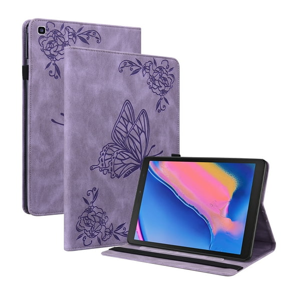 Dteck Protective Case for Galaxy Tab A 8.0 inch Case 2019 Release Model T290 T295 T297, Slim Fit PU Leather Built-in Multi-Angle Stand Wallet Folio Cover with Card Holder,Purple