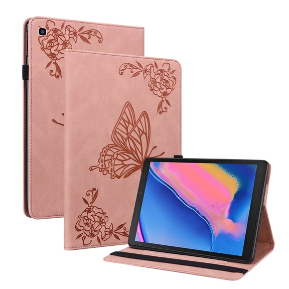 Dteck Protective Case for Galaxy Tab A 8.0 inch Case 2019 Release Model T290 T295 T297, Slim Fit PU Leather Built-in Multi-Angle Stand Wallet Folio Cover with Card Holder,Pink