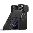 thumbnail image 1 of Dteck Protective Phone Case for iPhone 13 Pro Max,Shockproof TPU+PC Case Slide Camera Cover 360° Ring Stand Back Cover, Black, 1 of 7