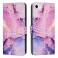 thumbnail image 1 of Dteck RFID Blocking Wallet Case for Apple iPhone SE 2022/ iPhone SE 2020 / iPhone 8/ iPhone 7 - Cards Slots Shockproof Wrist Strap Protective Flip Stand Marble Case Cover for Girls Women - Purple, 1 of 6