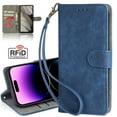 thumbnail image 1 of Dteck RFID Blocking Wallet Case for Samsung Galaxy S23 Plus, Magnetic Closure PU Leather Flip Folio Case with Kickstand Detachable Wrist Strap,Blue, 1 of 4